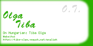 olga tiba business card